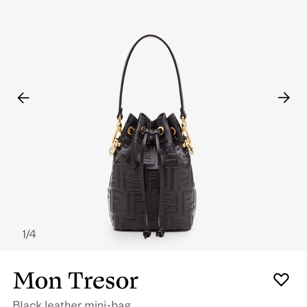 Fendi Small Black Mon Tresor bucket bag Zucca embossed